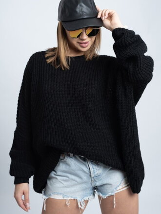 Női oversize COCO BLACK pulóver