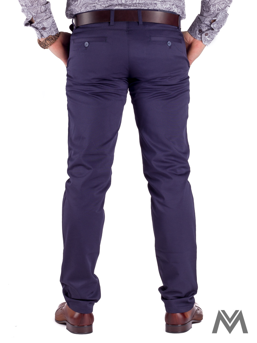 slim fit, spodnie męskie, ciemno-niebieskie, eleganckie, luksusowe, wygodne, praktyczne