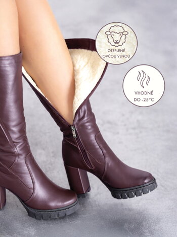 damskie-buty-na-zime-burgundowe