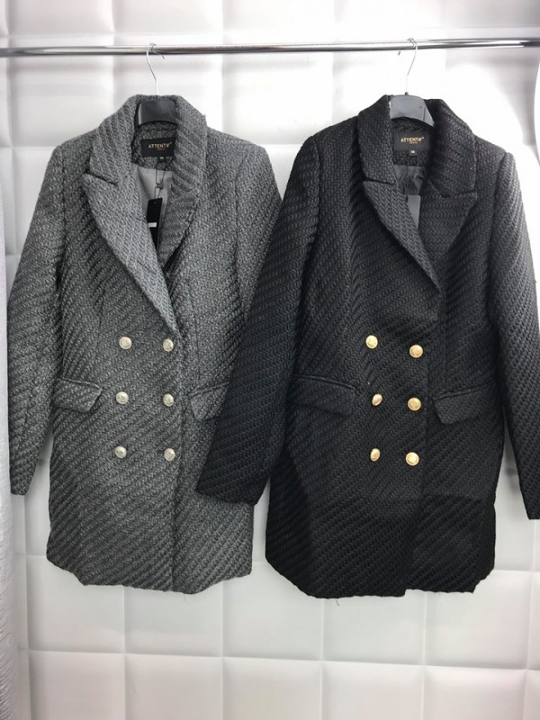 Prechodný dámsky kabát MsF02 sivý/čierny
