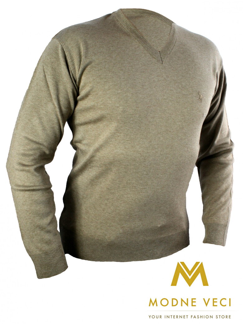 Męski jasnobrązowy sweter