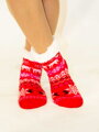 Elképesztő meleg gyerek zokni Karácsonyicsoda mintával piros színbenl