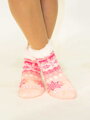 Kislányos meleg zokni karácsonyi  mintával rózsaszín színben.
