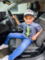 Rövid ujjú póló gyerekeknek szürkés kék színben