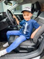Trendi kisfiús póló sötétkék színben