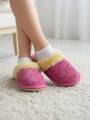 Rózsaszín gyerek papucs mű szörmével 02 méret 27-34