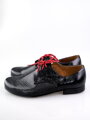 Chlapčenské detské spoločenské kožené topánky 99 A čierne lesklé