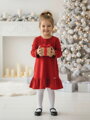 Detské velúrové červené šaty VSB VELIA