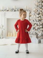 Detské velúrové červené šaty VSB VELIA
