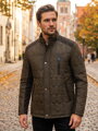 Férfi steppelt kabát sötétzöld