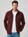 Pánska košeľová bunda bordo VSB CASUAL 