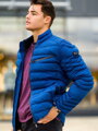 Stílusos férfi kabát kék színben