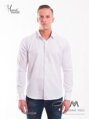 VERSABE Luxus férfi fehér fényes ing mandzsettagombokkal SLIM FIT VÁGÁS VS-PK-1712