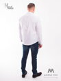 VERSABE Luxus férfi fehér fényes ing mandzsettagombokkal SLIM FIT VÁGÁS VS-PK-1712