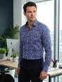 Férfi ing 24-021 érdekes kék mintával