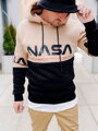 Férfi melegítő felső NASA bézs-fekete