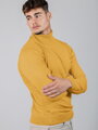 Pánsky žltý moderný rolák s dlhým rukávom 