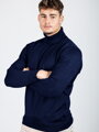 Pánsky tmavomodrý bavlnený rolák 
