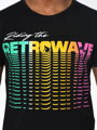 Férfi rövid ujjú póló RETROWAVE fekete
