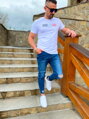 Rövid ujjú férfi póló TOMMY LIFE fehér