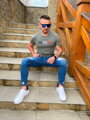 Rövid ujjú férfi póló TOMMY LIFE olivazöld