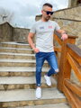 Rövid ujjú férfi póló TOMMY LIFE szürke