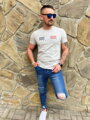Rövid ujjú férfi póló TOMMY LIFE szürke