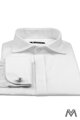 Klasszikus fehér matt ing, borított bekapcsolásal SLIM FIT vágásban VS-PK-1715