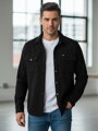 Pánska čierna košeľová bunda VSB CASUAL
