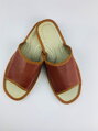 Pánske kožené papuče v hnedej farbe 18B