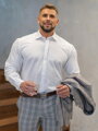 Klasszikus fehér matt ing, borított bekapcsolásal SLIM FIT vágásban VS-PK-1715