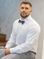 Klasszikus fehér matt ing, borított bekapcsolásal SLIM FIT vágásban VS-PK-1715