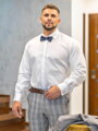 Klasszikus fehér matt ing, borított bekapcsolásal SLIM FIT vágásban VS-PK-1715