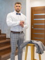 Klasszikus fehér matt ing, borított bekapcsolásal SLIM FIT vágásban VS-PK-1715