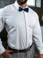 Klasszikus fehér matt ing, borított bekapcsolásal SLIM FIT vágásban VS-PK-1715