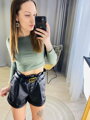 Női pamut crop top VSB AMI olivazöld színben