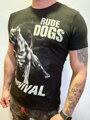Mintás férfi póló Rude DOGS - fekete színben