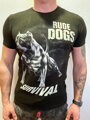 Mintás férfi póló Rude DOGS - fekete színben