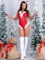 Női piros mikulás body NAUGHLY SANTA