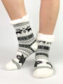 Fehér karácsonyi zokni rénszarvassal L26032