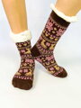 Női karácsonyi zokni korcsolya  EJ-201 barna