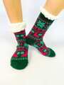 Női karácsonyi zokni korcsolya EJ-201 zöld
