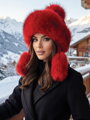 Meleg női sapka IDA piros színben