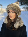 Meleg női szőrmés sapka IDA krém színben