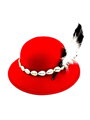 Piros szinű gorál kalap
