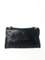 Fekete stílusos crossbody csillámos kézitáska
