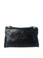 Fekete stílusos crossbody csillámos kézitáska