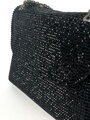 Fekete stílusos crossbody csillámos kézitáska