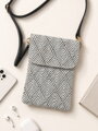 Dámska crossbody kapsička na telefón čierno-biela