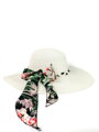 Női fehér kalap színes szalaggal B-58